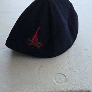 Navy Blue Wool Cap with Embroidered Logo Camp Fire Girls Hat Vintage Girl Scouts